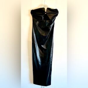Vegan LONG BLACK STAND OUT FAUX LEATHER VINYL LONG DRESS 🖤👑